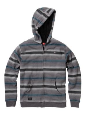 Boys' Fisher Stripe Sherpa Hoodie - Gray Patterned