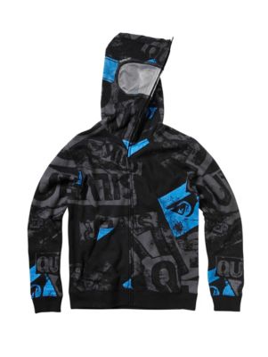 Boys' Sandy Goggles Face Zip Hoodie - Black Patterned