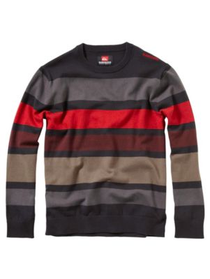 Boys' Casting By Stripe Sweater - Red Patterned