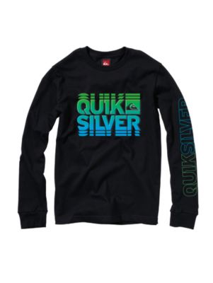Boys' Downtown Logo LS Tee - Black