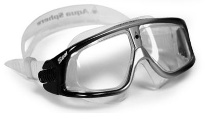 Adult Seal Swim Mask - Clear / Black-Silver