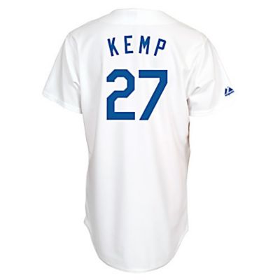 Men's Dodgers Kemp Replica Home Jersey - White