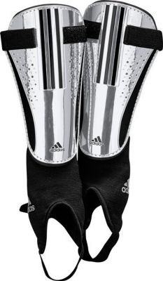 11Chrome Shin Guards – Metallic Silver/Black