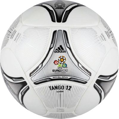 Euro 2012 Final Glider Soccer Ball – White/Black/Silver Metallic
