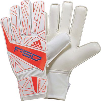 F50 Training Soccer Goalie Gloves – White/Infrared/Bright Blue