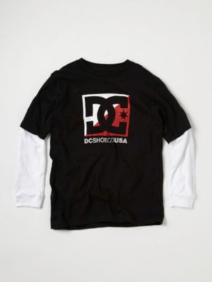 Boy's Cross Star 2fer Tee - Black