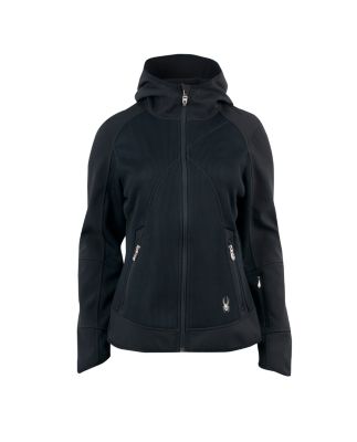 Women's Stated Softshell Hybrid Zip Top - Black