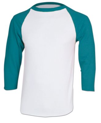 Men's Cotton 3/4 Sleeve Jersey - Turquoise / Aqua