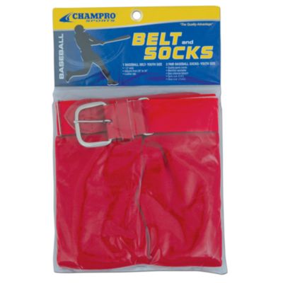 Youth Baseball Belt And Sock Combo - Scarlet