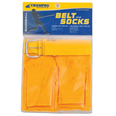 Youth Baseball Belt And Sock Combo - Gold
