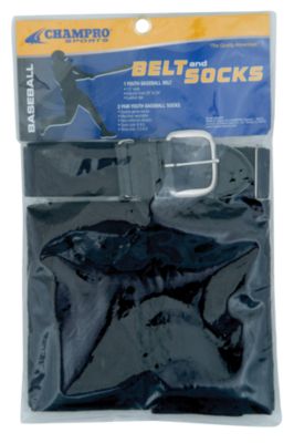 Intermediate Baseball Belt And Sock Combo - Black