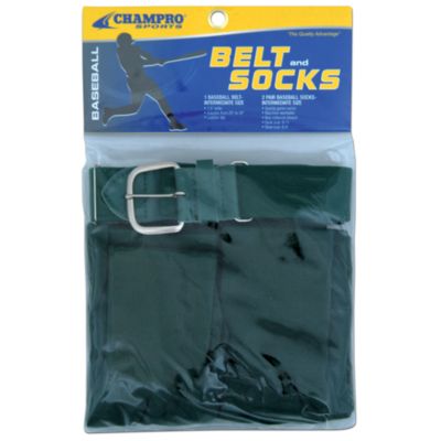 Intermediate Baseball Belt And Sock Combo - Green