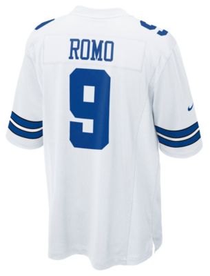 Men's Cowboys Romo # 9 Replica Home Jersey - White
