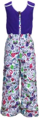 Girls' Bailey Bib - White Patterned