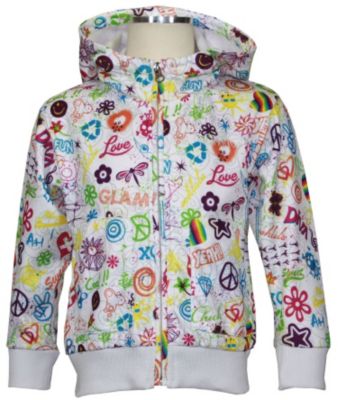 Girls' Sweatshirt - White Patterned