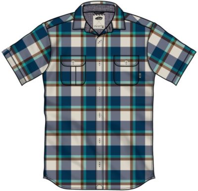 Mens Averill S/S Woven - Blue Patterned