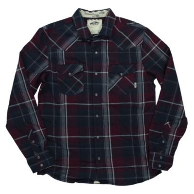 Men's Edgeware L/S Woven Top - Maroon / Dark Red