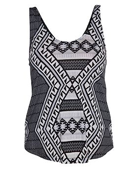 Women's Aces Print Tank - Blue Patterned