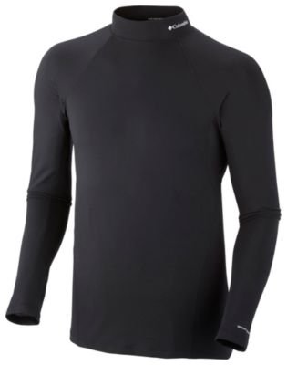 Men's Base layer Midweight Mock Neck L/S Top - Black
