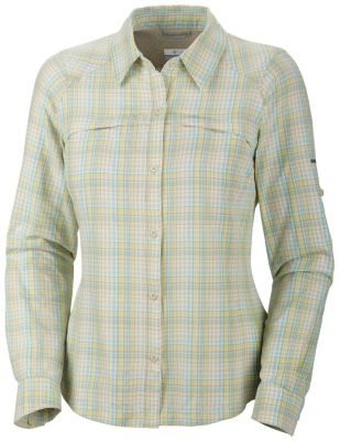 Women's Silver Ridge Plaid Long Sleeve Shirt - Green Patterned