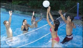 Cool Jam Across the Pool Volleyball and Badminton