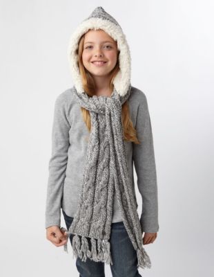 Girls' Hot Choc Hooded Scarf