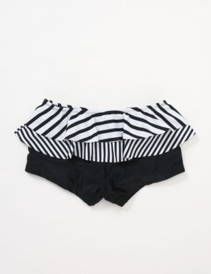 Girls' Roxy Shoreline Ruffle 4-6 Short - Black Patterned