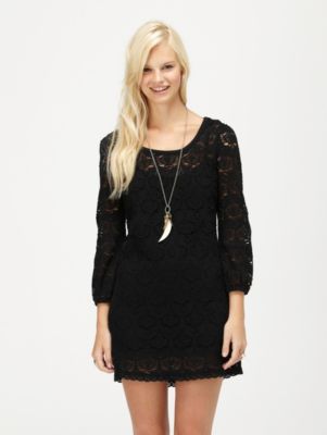 Women's Crochet Dreams Dress - Black