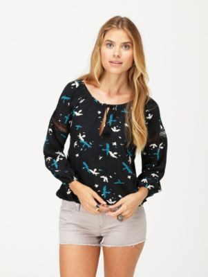 Women's Paradise of Sand Shirt - Black Patterned