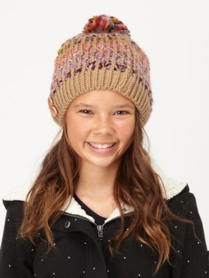 Girls' Berry Beanie with Pom