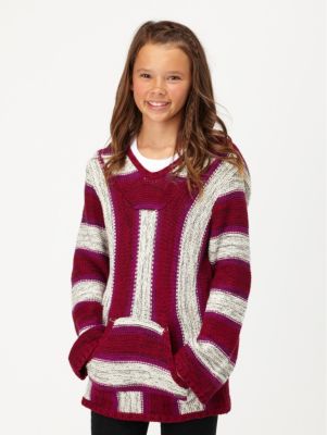 Girls' Broken Powder Stripe PO Hoodie - Pink