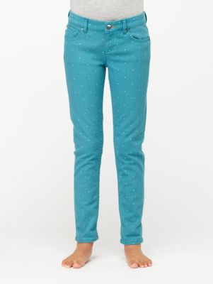 Girls' Skinny Slides Print Jean - Blue Patterned