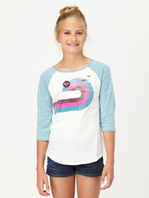 Girls' Get Crazy Raglan Elb Tee - Blue