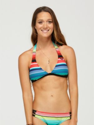 Women's On the Horizon 70s Halter Swim Top - Stripe