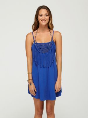 Women's Radiate Love Fringe Coverup - Blue