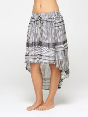 Women's Spring n Honey Hi Lo Skirt - Black Patterned