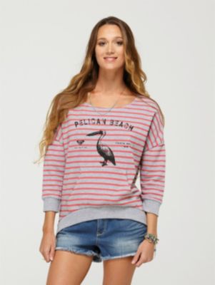Women's Love Sometimes Pull Over Fleece Top - Gray Patterned