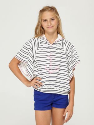 Girls' Warm Up Poncho Hoody - Stripe