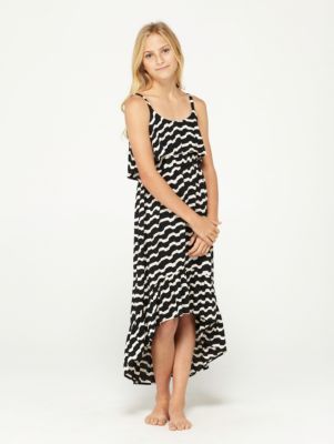 Girls' Take Me Out Hi Lo Maxi Dress - Black Patterned