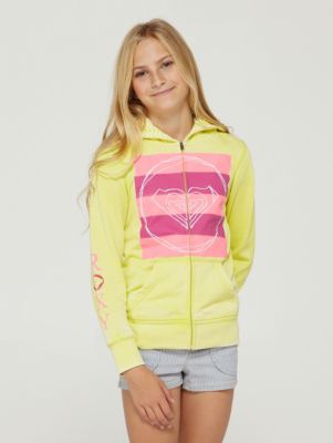 Girls' Dayglow Logo Zip Hoody - Yellow