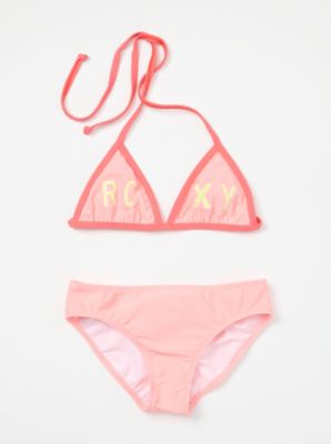 Girls' Wild and Free 4-6 Tiki Tri 2 Piece Swimsuit - Coral