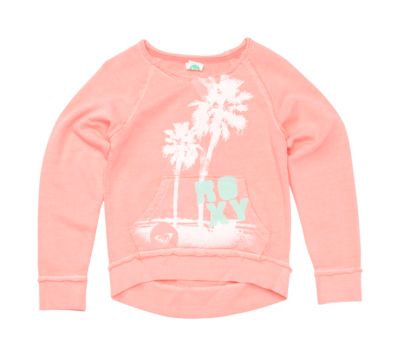Girls' Flicker Boatneck Sweatshirt - Coral