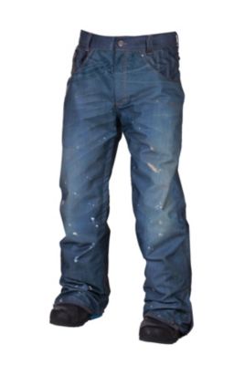 Men's Ltd Destructed Denim Insulated Pant - Denim Blue