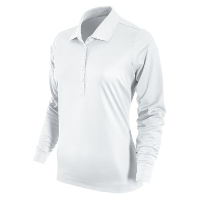 Women's Nike Tech UV Pique L/S Polo - White