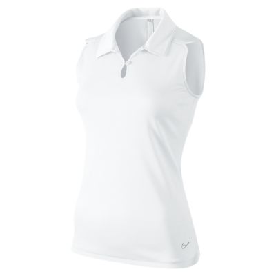 Women's Stitch Detail Sleeveless Polo Shirt - White