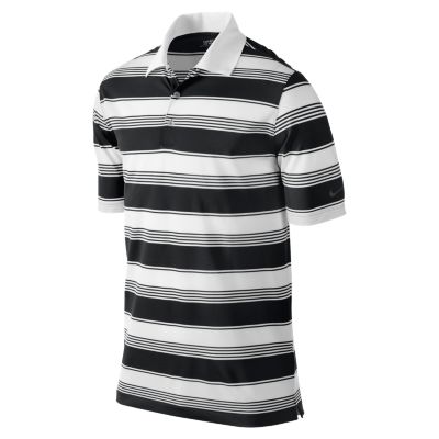 Men's Bold Stripe S/S Polo - Black