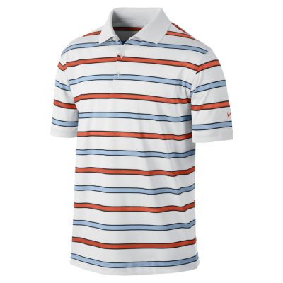 Men's Stretch UV  Stripe Polo - White