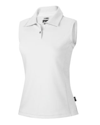 Women's ClimaLite Sleeveless Pique Polo - White