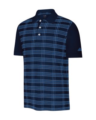 Men's Plaid Block Polo - Navy / Dark Blue