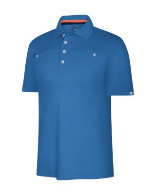 Men's 3 Stripes Chambray Pocket Polo - Blue